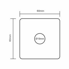 Algatec Paslanmaz 304 Kare Zil butonu 60x60mm