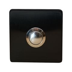 Algatec Z-201S Paslanmaz Tek Kontak Kare Zil Butonu / Siyah