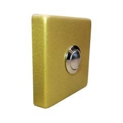 Algatec Z-201G Paslanmaz Tek Kontak Kare Zil Butonu / Gold