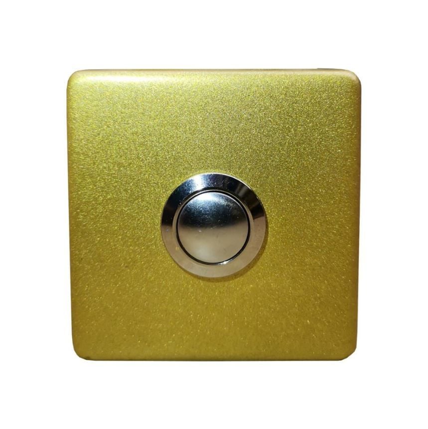 Algatec Z-201G Paslanmaz Tek Kontak Kare Zil Butonu / Gold