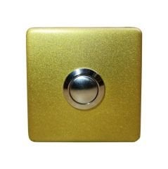 Algatec Z-201G Paslanmaz Tek Kontak Kare Zil Butonu / Gold