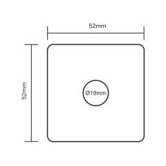 Algatec Paslanmaz 304 Kare Zil butonu 52x52mm